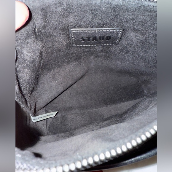 STAUD Black Suede Ace Pickle Ball Paddle Crossbody Bag - Picture 8 of 8